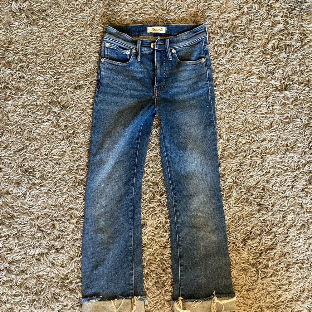 Madewell Cali Demi Boot Distressed Hem Jeans